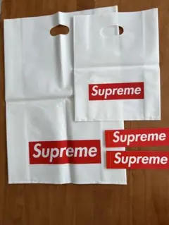 supreme ショップ袋2枚×ステッカー2枚