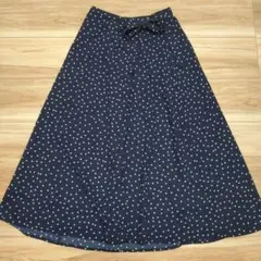 GU ジーユー gu ロングスカート フレアスカート M ドット柄 水玉