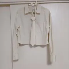 ネクタイ付き 長袖シャツ ホワイトのサムネイル