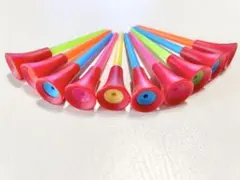 マルチカラーロングゴルフティーレッド系10本のサムネイル