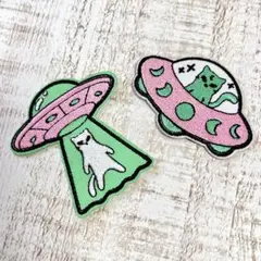 アイロンワッペン⭐︎猫ワッペン⭐︎猫UFOワッペン
