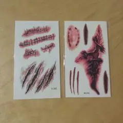 傷タトゥーシール　ハロウィン　コスプレ衣装仮装ゾンビやホラーメイク　パーティー