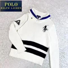 美品✨ポロラルフローレン ハイネックニット ビッグ刺繍ロゴ キッズ150