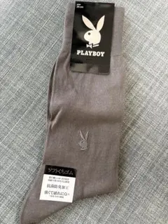 新品　PLAYBOY ソックス グレー 25cmのサムネイル