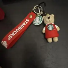 STARBUCKS ベアリスタ キーホルダー レッド