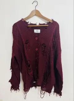 jouetie ダメージニットカーディガン レッド系