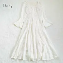 【デイジー】花柄シアーワンピース マキシ丈 長袖 ジャガード 清楚系 極美品