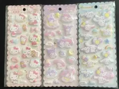 【正規品】ハローキティー　クロミ　シナモロール　ぷっくりシール