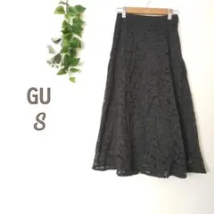 GU ジーユー♡S♡総レースロングスカート 黒
