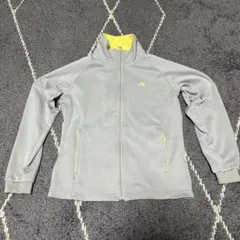 adidas レディース ジャージ上 グレー/イエロー サイズM
