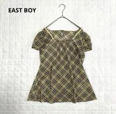 【イーストボーイ】トップス　ブラウス　チュニック　半袖　チェック　M 9