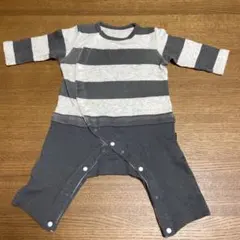 レイヤード風長袖前開きカエルロンパース ベルメゾン