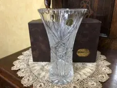 ボヘミア クリスタル★ハンドカット★24%PBO チェコ 花瓶 ビンテージ