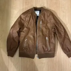 ZARA BOYS MA-1ジャケット 130〜140サイズ ブラウン　レザー調