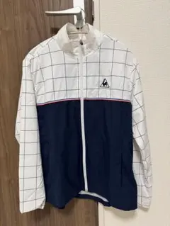 le coq sportif ルコックチェック柄 ジャンパー ホワイト/ネイビー