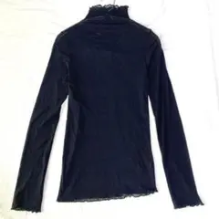【VEE MINY】シアーカットソー ハイネックフリル 袖メロウ F