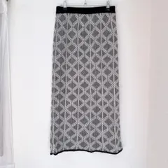 【ショコラフィネローブ】 アーガイル柄ニットスカート フリーサイズ