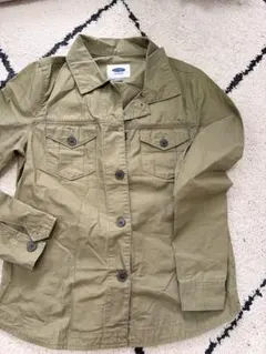 OLD NAVY 長袖 ミリタリーシャツ カーキ XSサイズのサムネイル