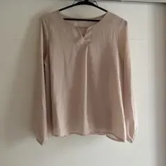 長袖ブラウス スキッパーネック 핑크