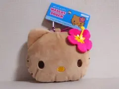 ハローキティ ミニポーチ カラビナ付きぬいぐるみファスナーマスコット ひやけ