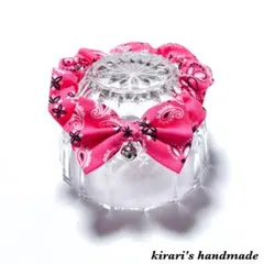 No.115 猫の首輪(ペイズリー柄・ピンク)サイズ調整可能