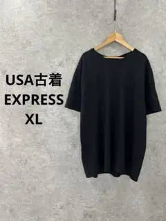 EXPRESS 無地Tシャツ XL ブラック ワンポイント USA古着 半袖のサムネイル