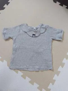 コトリ　ストライプ　襟付き　Tシャツ　90