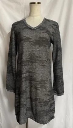 AVIREX/アヴィレックス/グレー迷彩柄 長袖Vネックワンピース(チュニック)