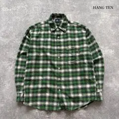 【HANG TEN】 ハンテン オンブレチェック フランネルシャツ 刺繍ロゴのサムネイル