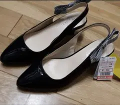 【タグつき】しまむらクロッシー黒 エナメルパンプス