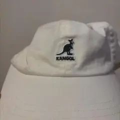 KANGOL キャップ ホワイト レザーベルト