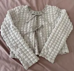 アイボリー キルティング カーディガン