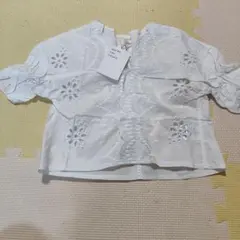 新品タグ付き☆アプレレクール 女の子 カットソー 五分袖 ホワイト 100