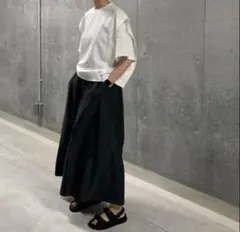 極美品 LOHEN ローヘン ハイカウントグログランスカートパンツ