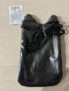 猫耳付きスマホショルダーバッグ ブラック　クリア　ポケット