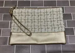 ツイード素材ポーチ