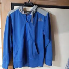 adidas フード付きパーカー Mサイズ 青