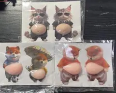 お腹ぷにぷにシール 猫 柴犬 6枚セット 立体シール