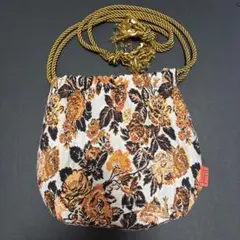 preloved 巾着バッグ オレンジ