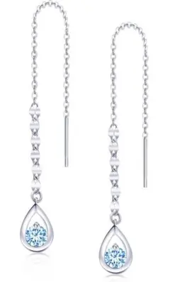 e135 ピアス レディース 人気 最高級ジルコニア 揺れる チェーンピアス