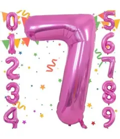 ✩未使用✩ 数字バルーン ７ ピンク 40インチ