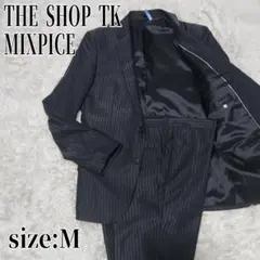ストライプ シャイニーウール セットアップ スーツ M THE SHOP TK