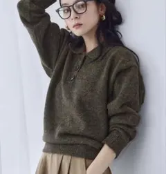 ELFRANK 襟付き ミックスニット プルオーバー ポロシャツ ポロニットのサムネイル