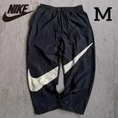 新品 NIKE ナイキ スウッシュ ウーブンパンツ ブラック ビックロゴ M