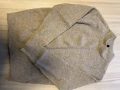 UNIQLO ウール混紡 ベージュ クルーネックセーター M