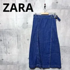 ZARA ザラ ロングデニムラップスカート XS