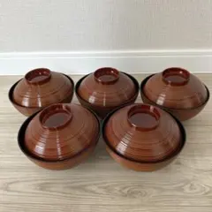 蓋付き汁椀　味噌汁椀　5個セット