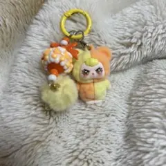 BABYTHREベイビースリーキーホルダー　ぷくっとアングリーフェイス