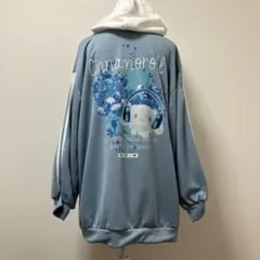 サンリオ　シナモロール　パーカー　パーカ　キャラクター　春　くま　クマ　ブルー