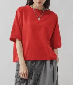 GLOBAL WORK DRY 半袖スウェット レッド Lサイズのサムネイル